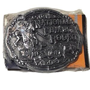 1997 NFR Rodeo Belt Buckle Kids Hesston NOS National Finals  Calf Roper Cowboy